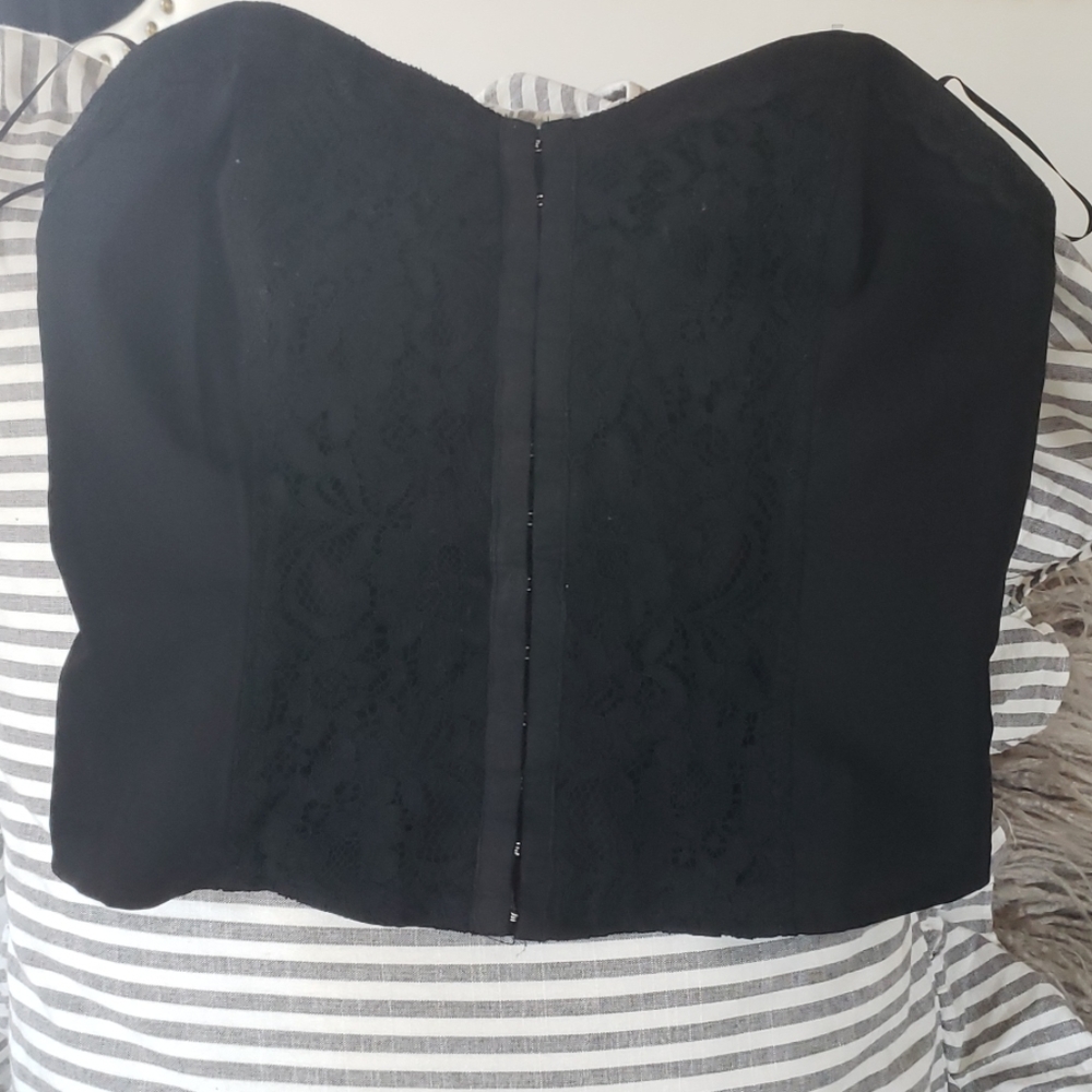 Black strapless top